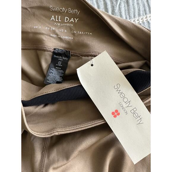 New Sweaty Betty All Day Wrap Waist 7/8 Workout Leggings Terra Brown US 6 UK S - Picture 5 of 6